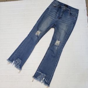 Crop hem jeans